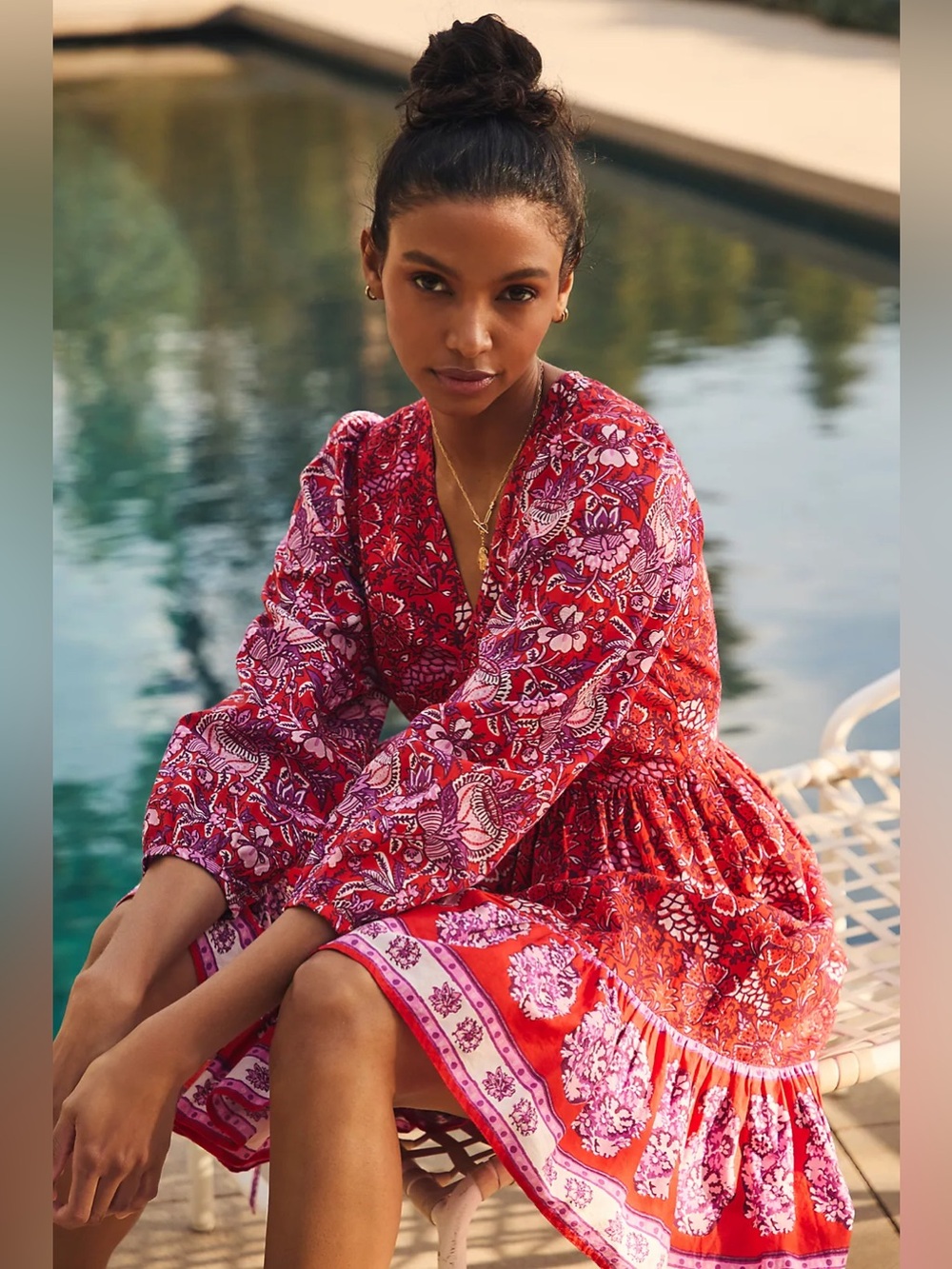 Anthropologie | Ro’s Garden Drew Long Sleeve Mini Dress Medium